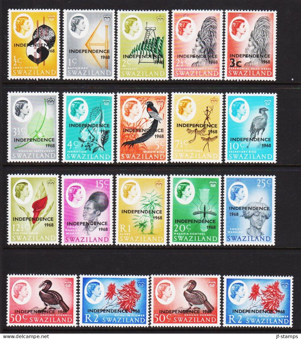 1968. SWAZILAND. Elizabeth Country Motives Complete Set With 17 Never Hinged Stamp... (MICHEL 139-155x And Y) - JF544935 - Swaziland (...-1967)