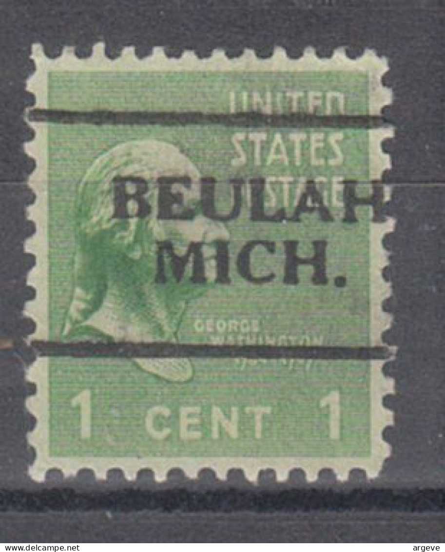 USA Precancel Vorausentwertungen Preo Locals Michigan, Beulah 701 - Precancels