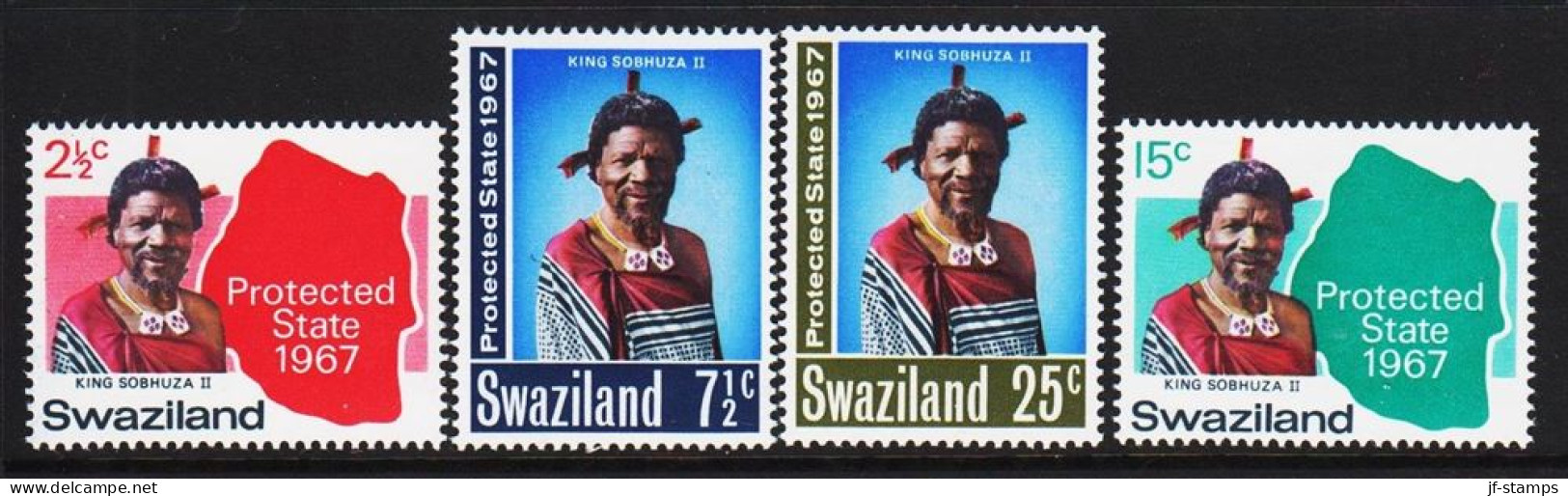 1967. SWAZILAND. Protected State Complete Set With 4 Stamps Never Hinged.  (MICHEL 126-129) - JF544939 - Swaziland (...-1967)