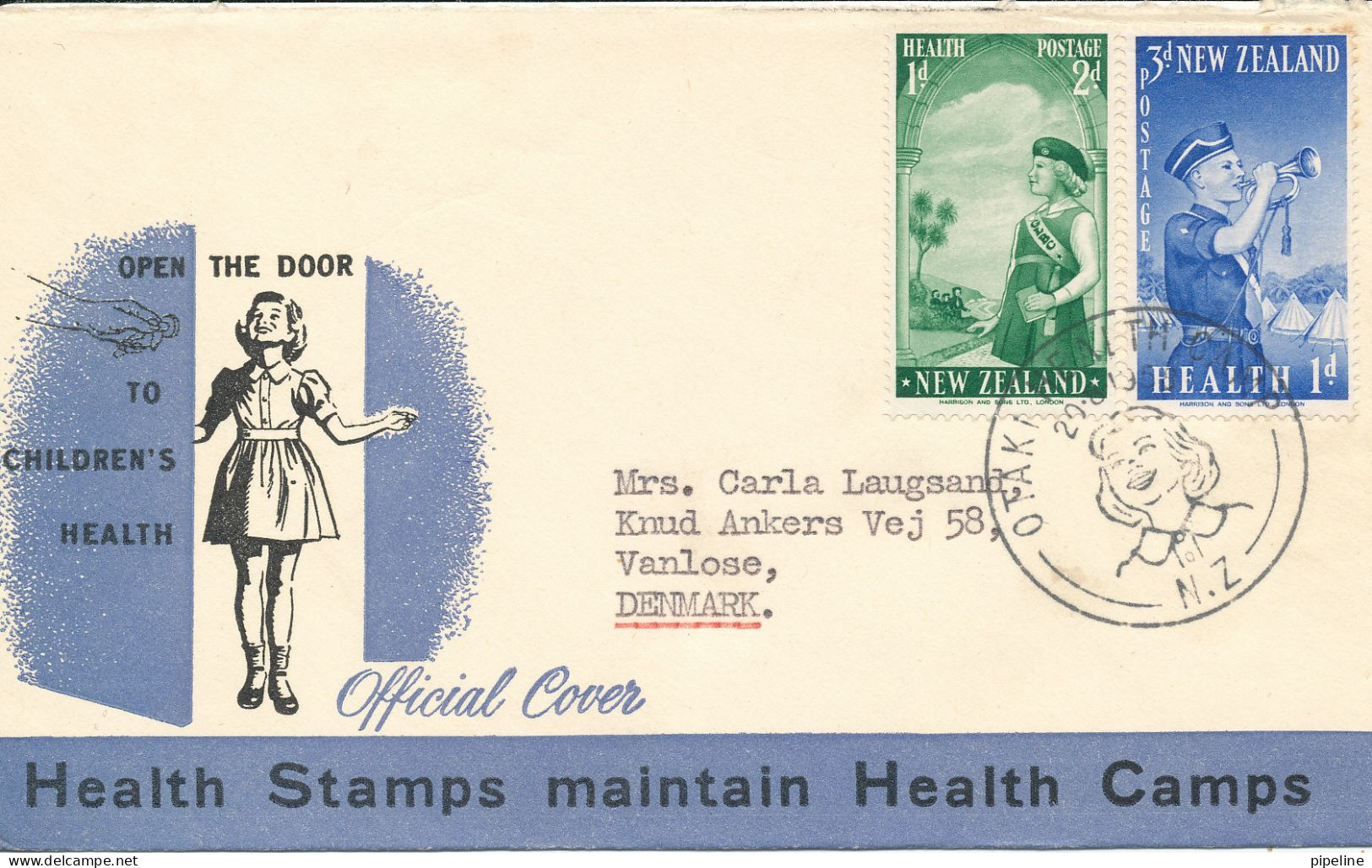 New Zealand FDC 20-8-1958 Health Stamps Complete Set Of 2 With Cachet - FDC