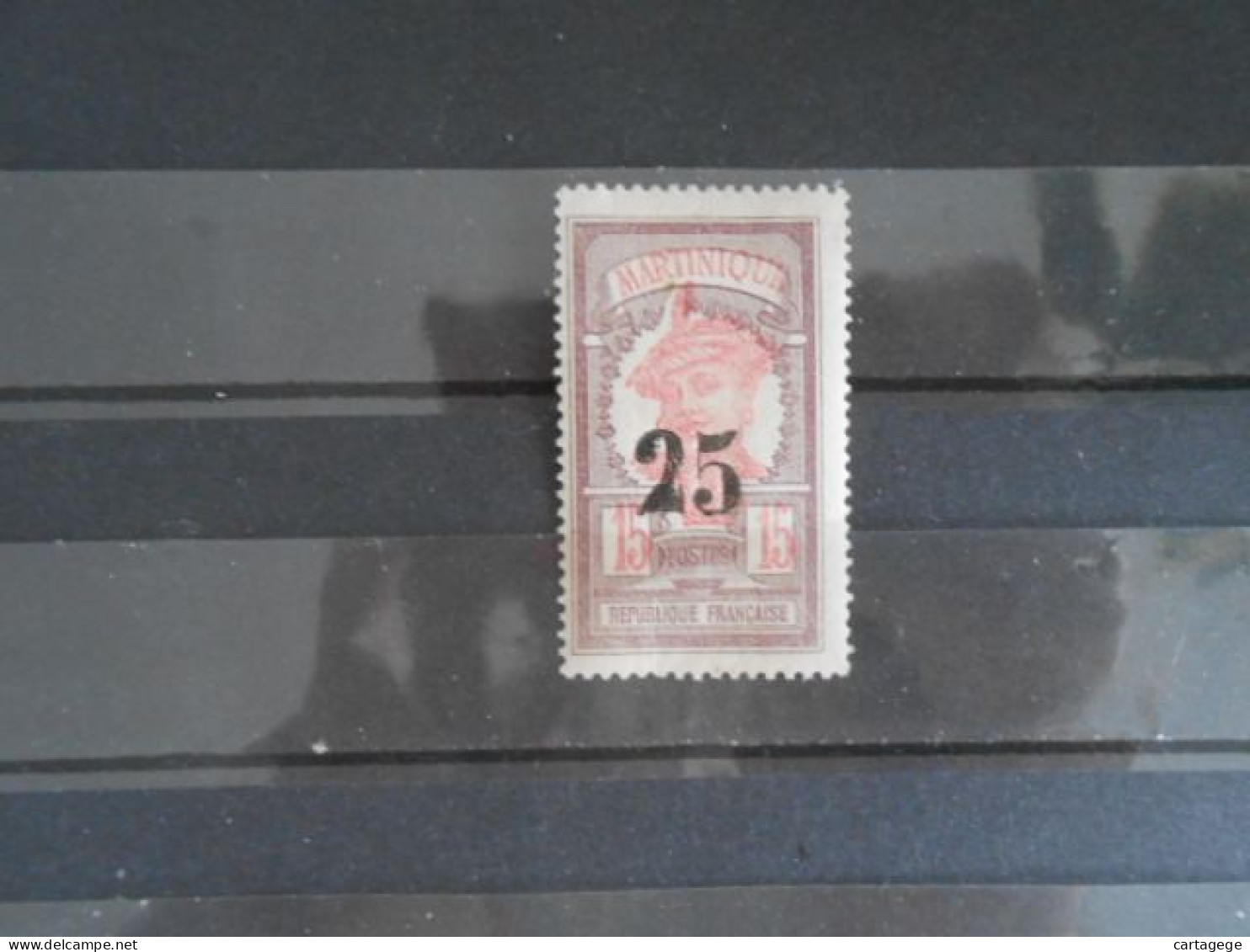 MARTINIQUE YT 85 MARTINIQUAISE 25c. S. 15c. Violet-brun Et Rose* - Unused Stamps