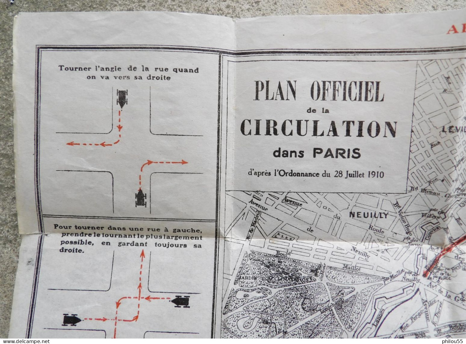 1/27000e Carte Officiel De La Circulation Dans PARIS 1910 L. HANNEQUIN Appouve Par Le Prefet De Police - Cartes Routières