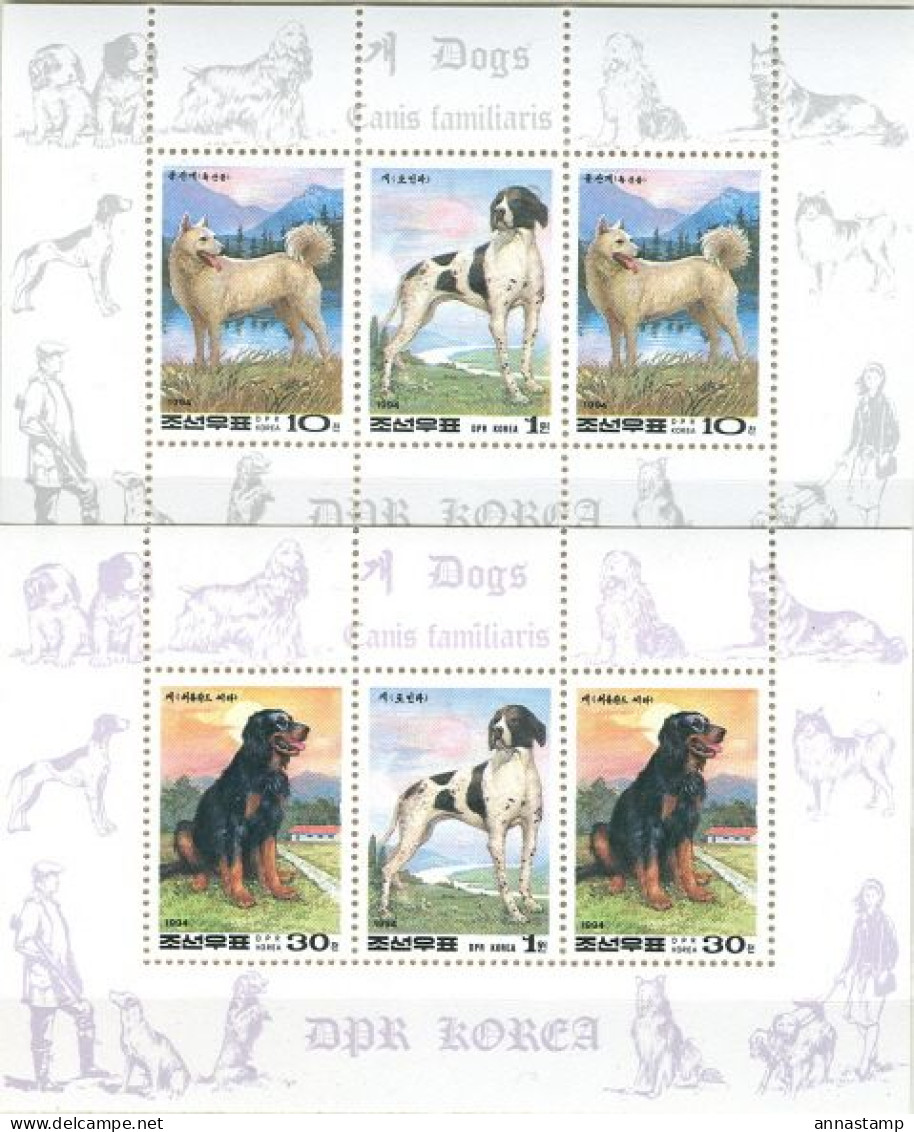 North-Korea MNH Set, 5 Minisheets And SS - Honden