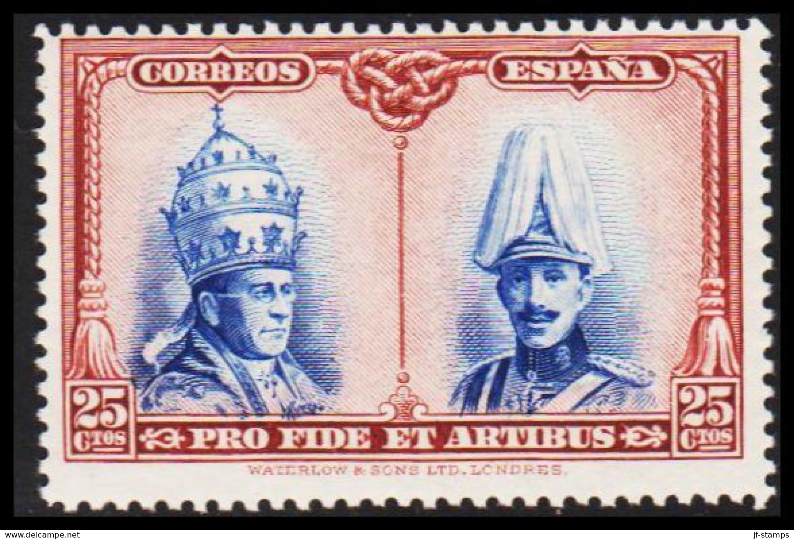 1928. ESPANA. Pius XI & Alfons XIII, 25 Ctos, Never Hinged. (Michel 399) - JF545002 - Nuovi