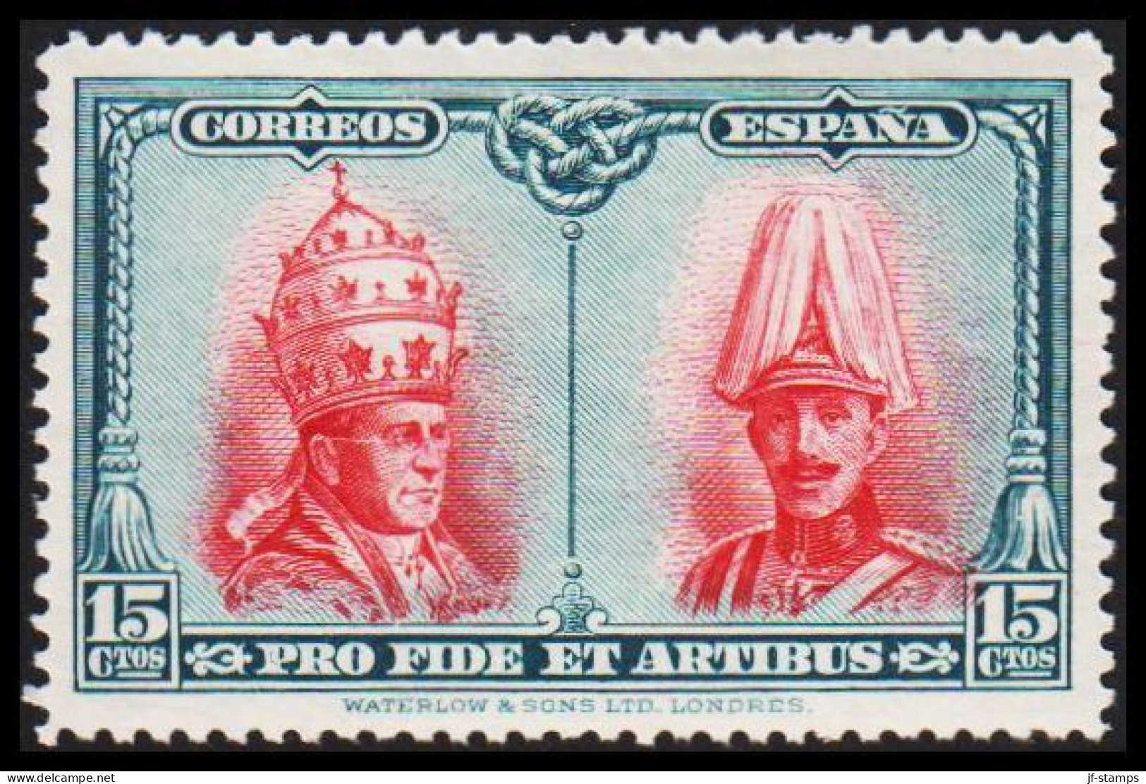 1928. ESPANA. Pius XI & Alfons XIII, 15 Ctos, Never Hinged. (Michel 398) - JF545004 - Nuovi
