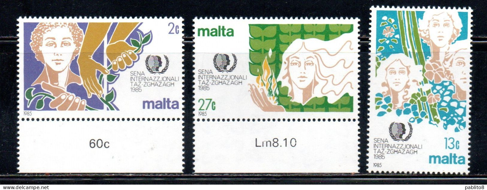 MALTA 1985 INTERNATIONAL YOUTH YEAR ANNO INTERNAZIONALE DELLA GIOVENTÙ COMPLETE SET SERIE COMPLETA MNH - Malta