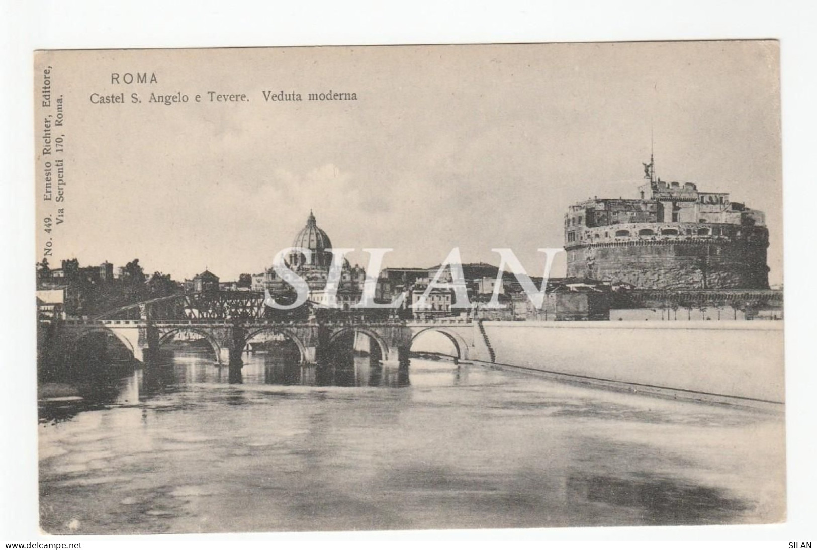 Postal Antigua Roma Castillo De San Angelo Ernesto Richter - Antiek