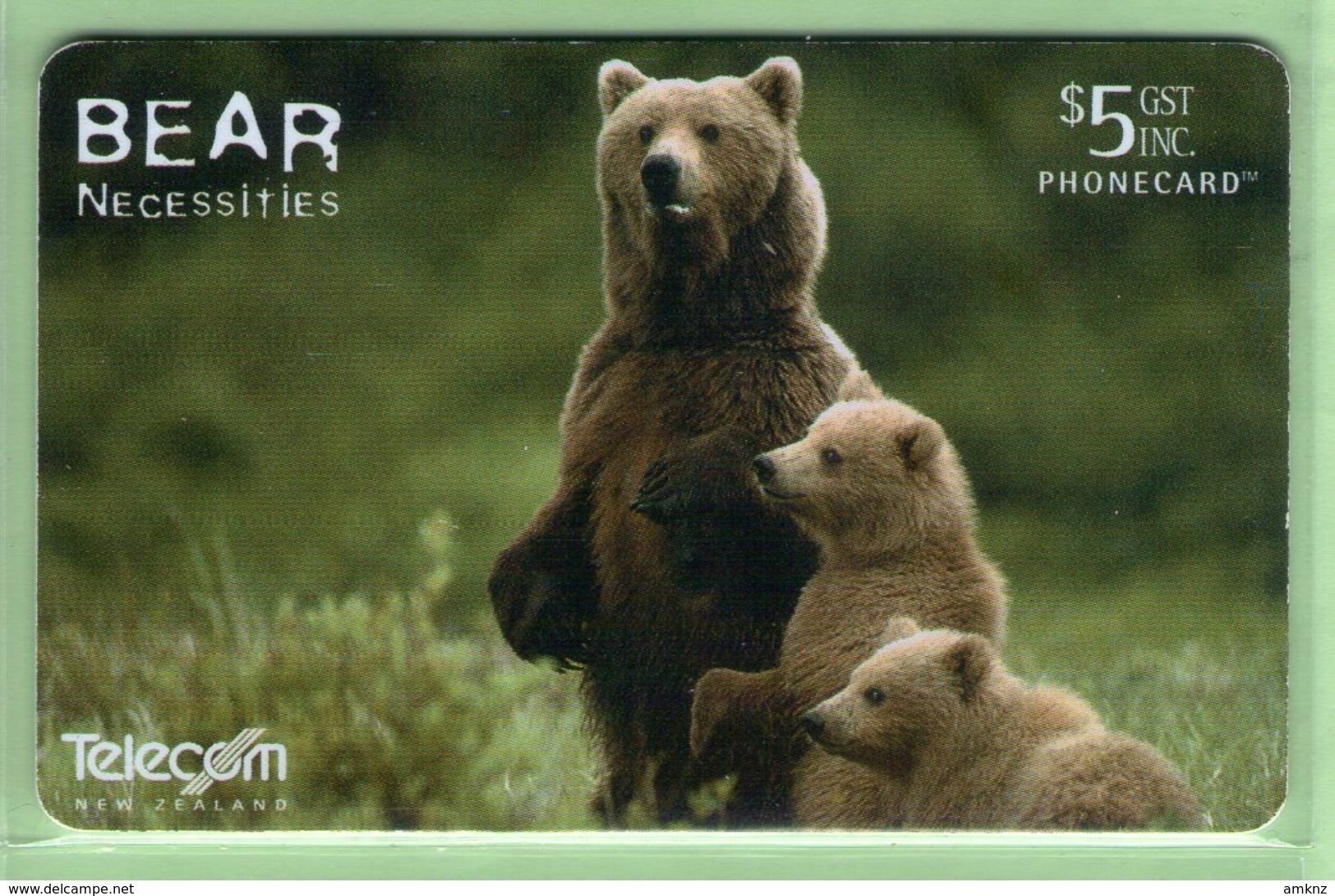 New Zealand - Chipcards - 2002 The Bear Necessities - $5 Grizzly Bear - VFU - Card 093 - New Zealand