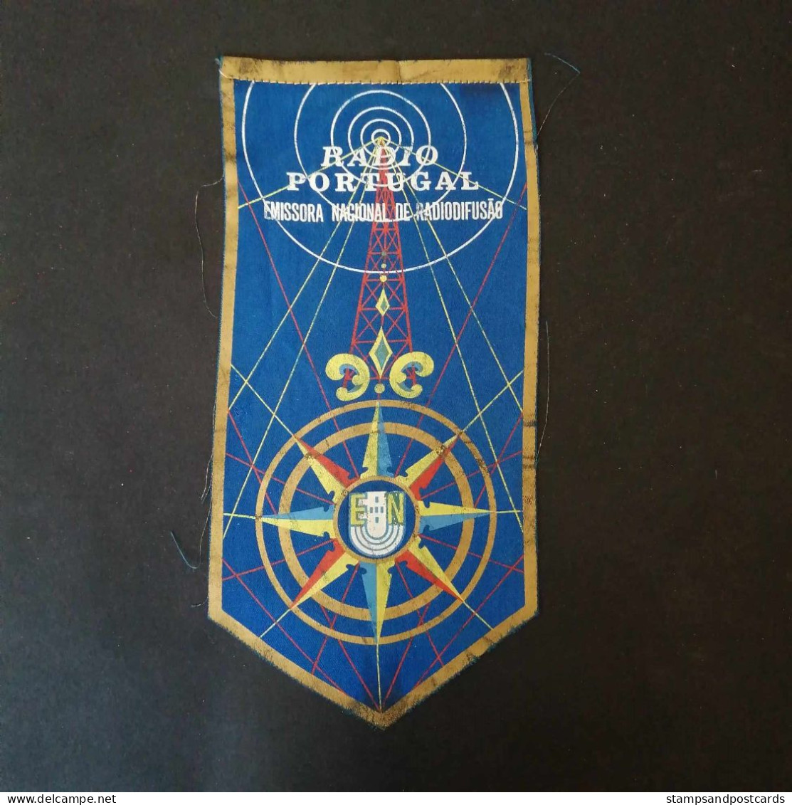 Rádio Portugal ENR Emissora Nacional De Radiodifusão Bandeirola C. 1960 Station Radio Fanion Pennant - Affiches & Posters