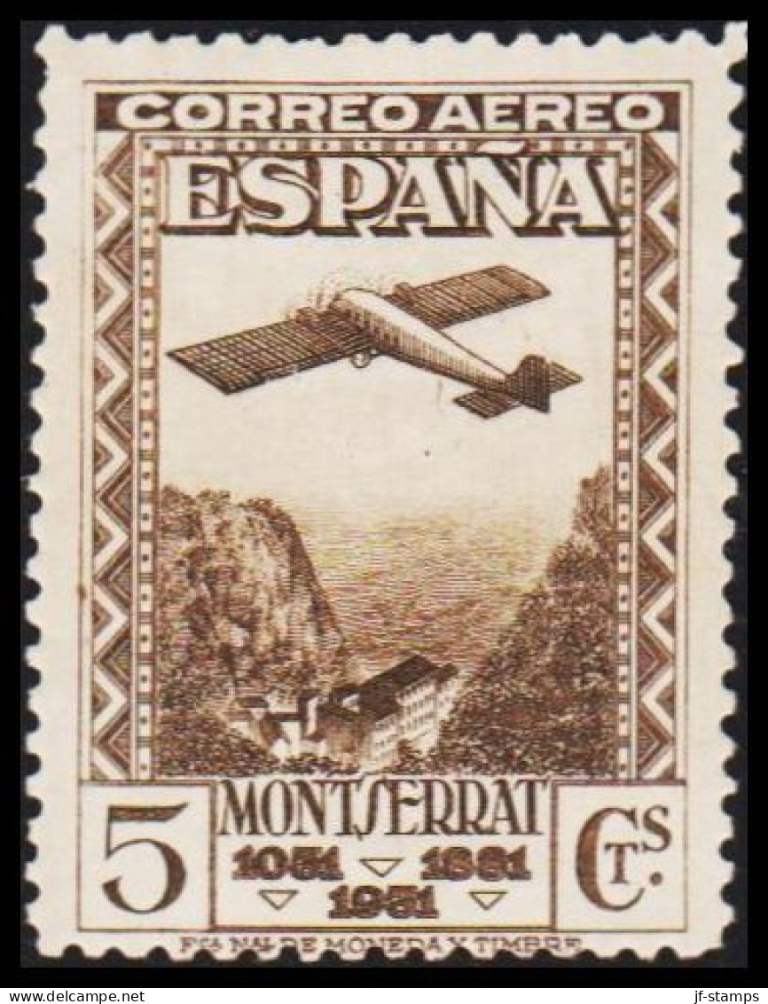 1931. ESPANA. Montserrat CORREO AEREO. 5 CTS, Without Gum. (Michel 612A) - JF545048 - Neufs