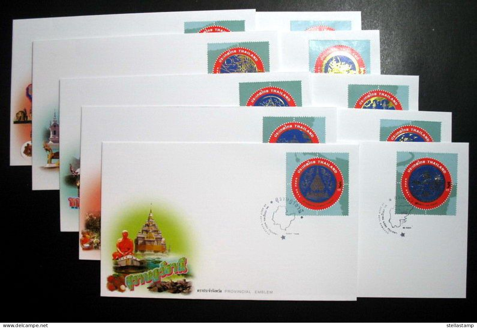 Thailand Stamp FDC 2008-2012 Provincial Emblem 1-7th Diffrent 80 Each - Thaïlande