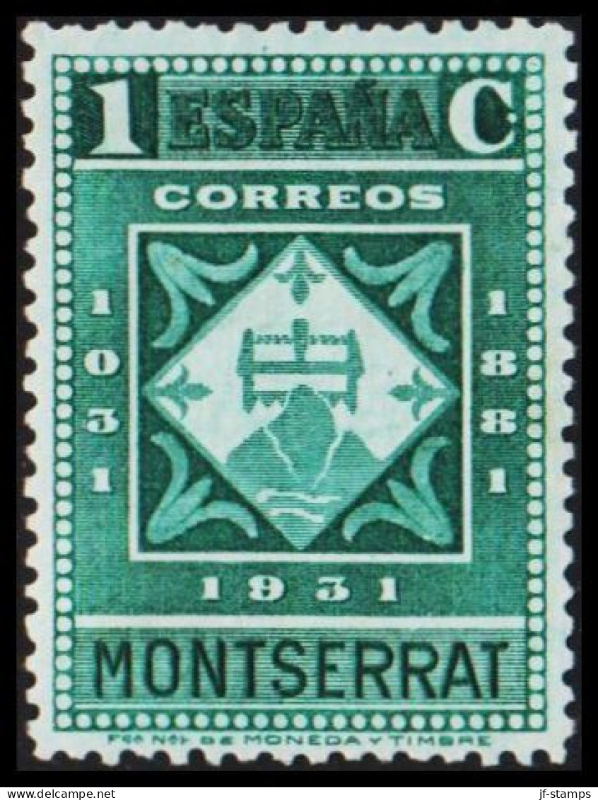 1931. ESPANA. Montserrat 1 CT, Perf 11 1/4 Hinged. (Michel 598A) - JF545054 - Neufs