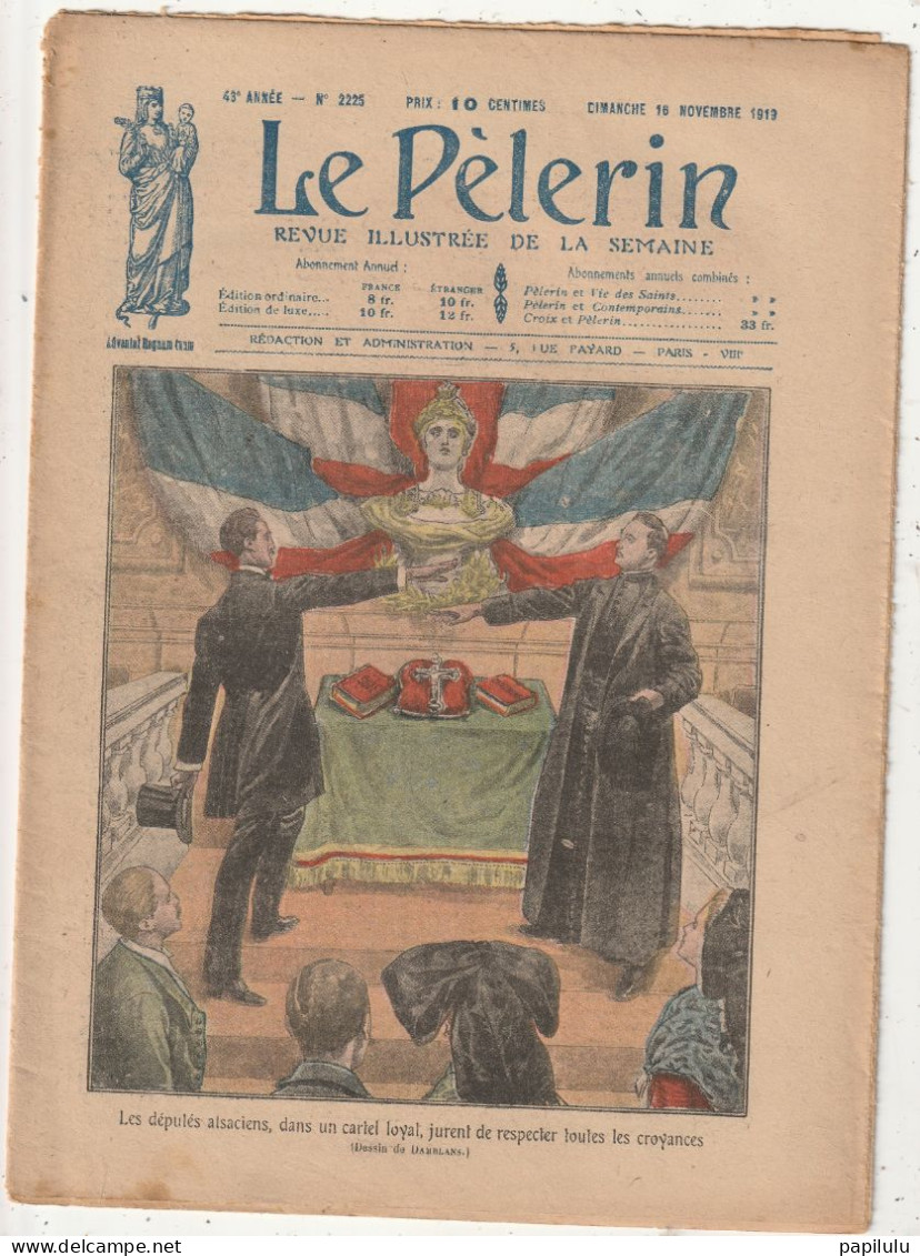 JOURNAL LE PELERIN 2 : ( 7 Photos ) Les Députés Alsaciens Dans Un Cartel Loyal Jurent De Respecter Toutes Les Croyances - Andere & Zonder Classificatie