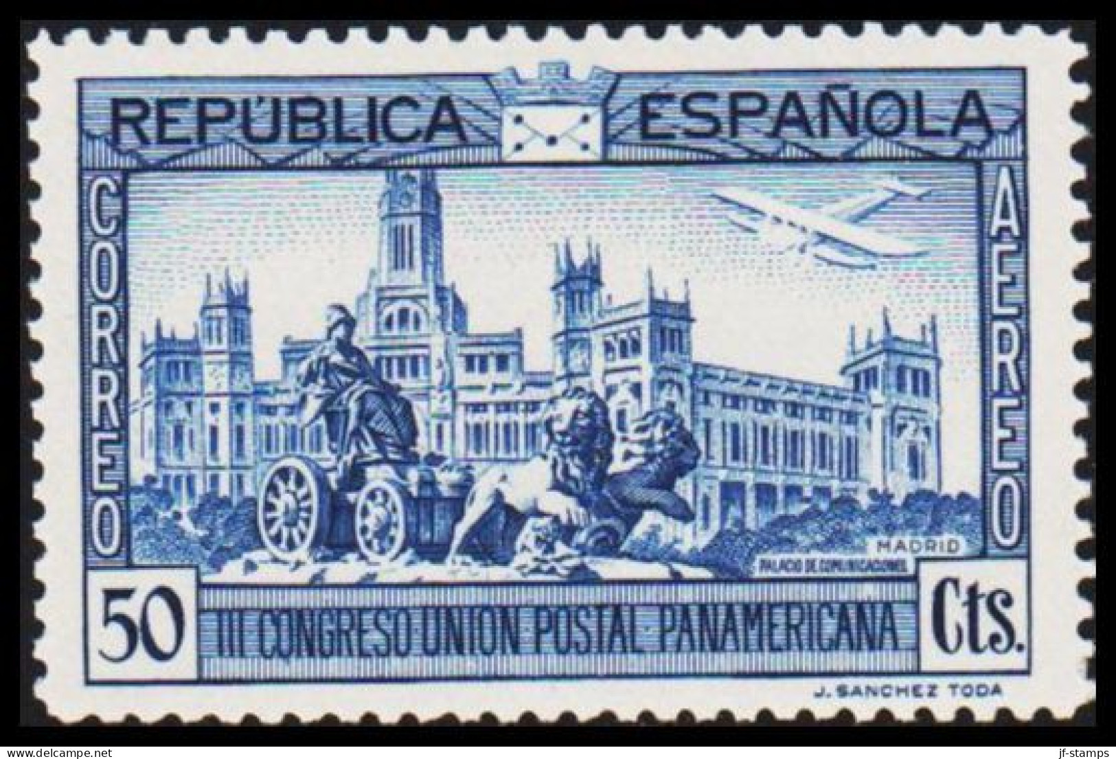 1931. ESPANA. III CONGRESO UNION POSTAL PANAMERICANA, CORREO AEREO. 50 Cts, Hinged. (Michel 595) - JF545060 - Nuovi