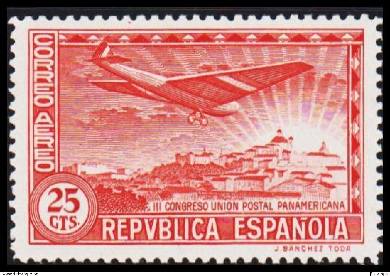 1931. ESPANA. III CONGRESO UNION POSTAL PANAMERICANA, CORREO AEREO. 25 Cts, Hinged. (Michel 594) - JF545064 - Neufs