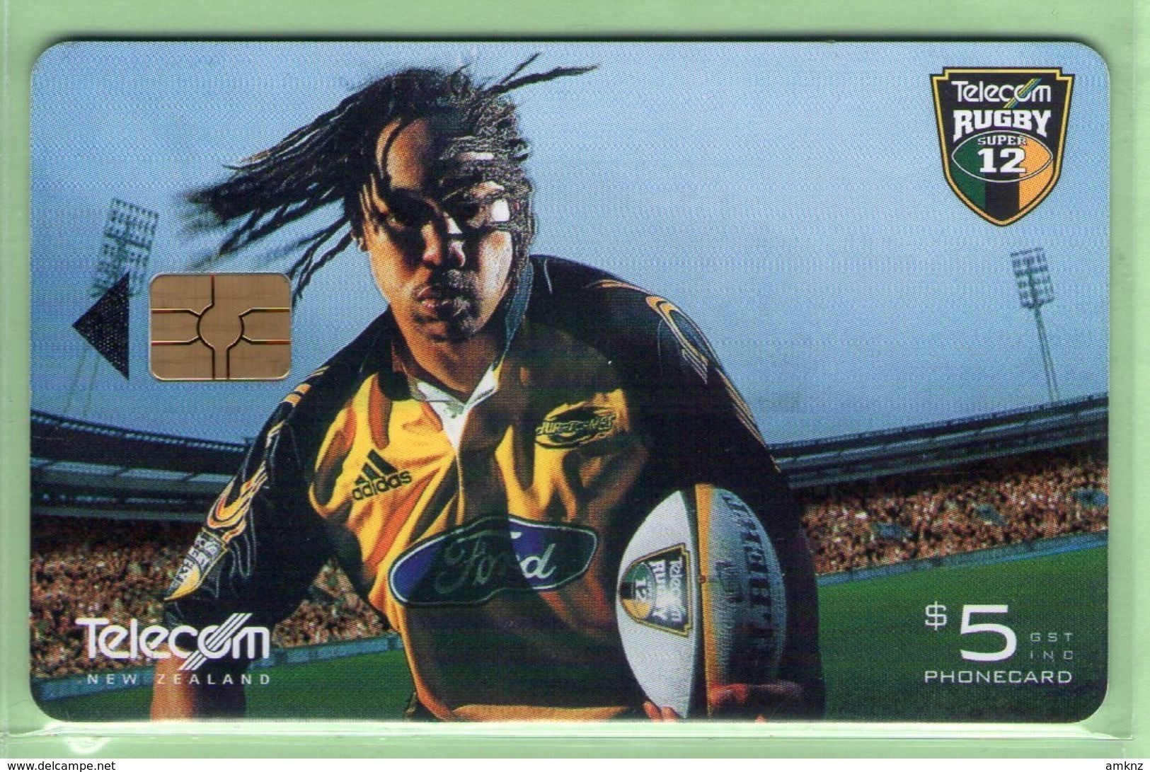 New Zealand - Chipcards - 2000 Super 12 Rugby - $5 Tana Umaga - VFU - Card 040 - Nouvelle-Zélande