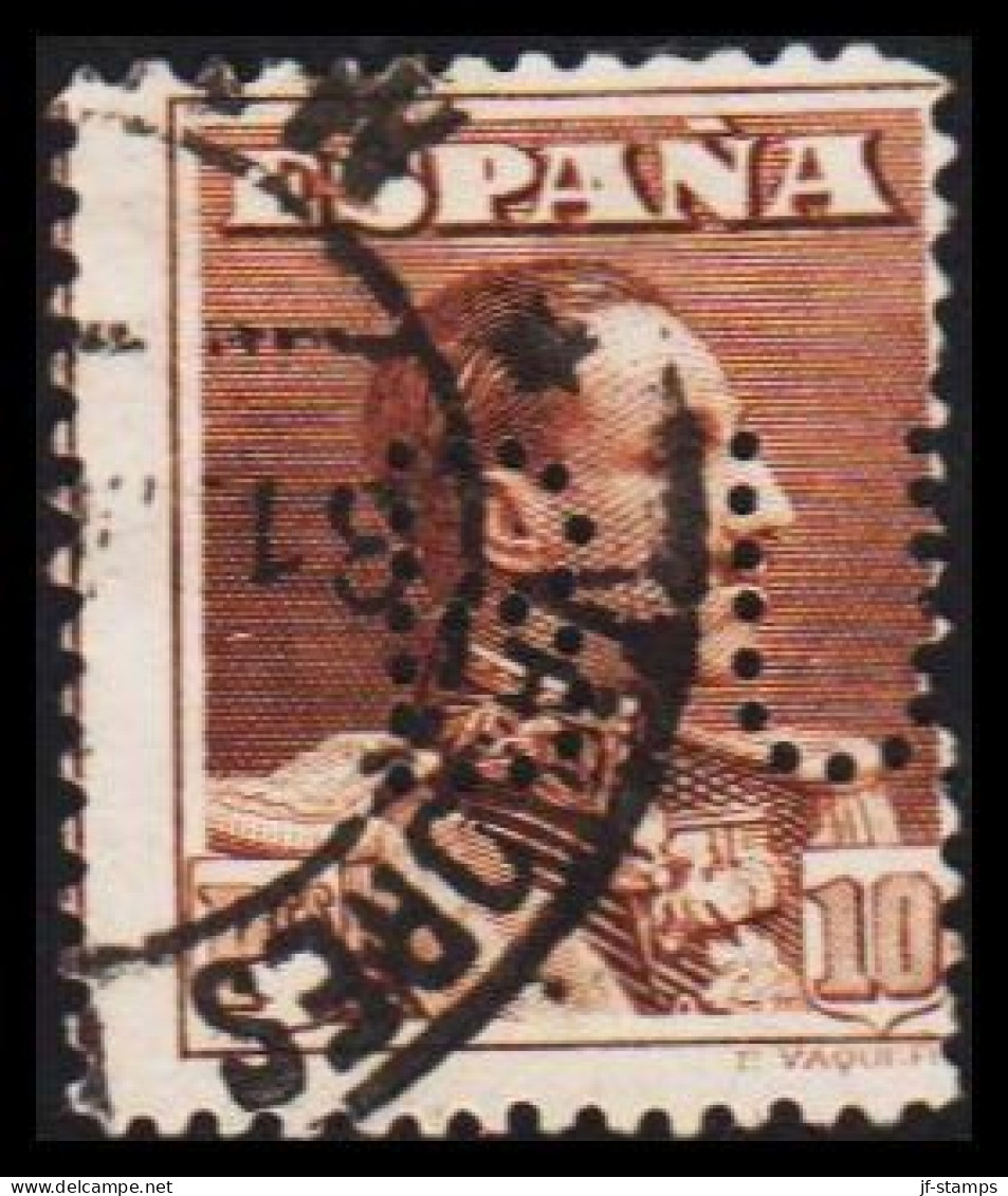 1924. ESPANA. Alfons XIII 10 Pts. Perfin B.U. (Michel 296) - JF545075 - Briefe U. Dokumente