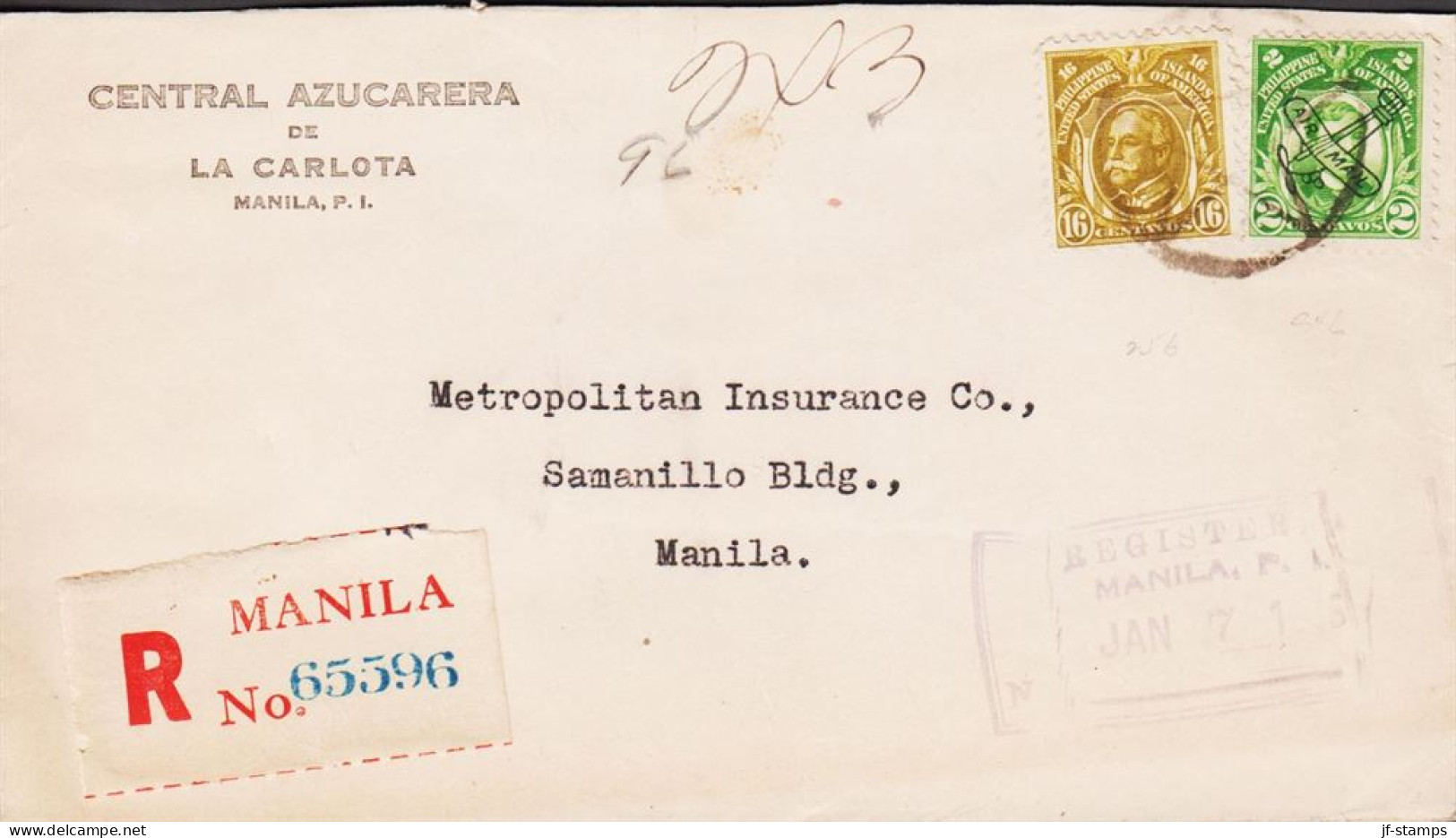 1935. PHILIPPINE ISLANDS. Interesting Registered Cover Locally In Manila With 16 C George De... (Michel 349+) - JF545078 - Filippijnen