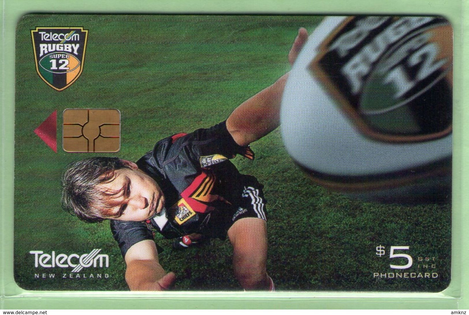 New Zealand - Chipcards - 2000 Super 12 Rugby - $5 Rhys Duggan - VFU - Card 037 - New Zealand