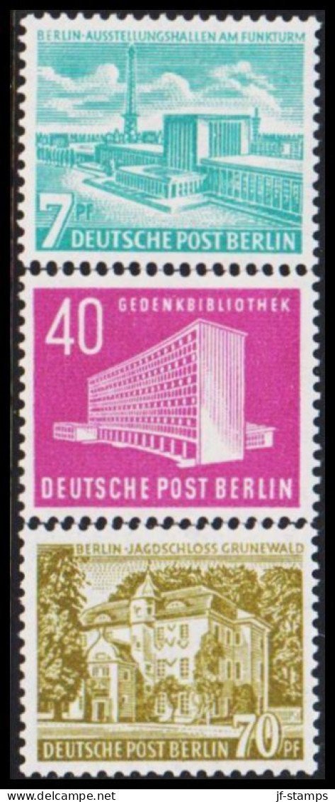 1954. BERLIN. Berliner Bauten 7 Pf, 40 Pf And 70 Pf Hinged. (Michel 121-123) - JF545103 - Nuovi