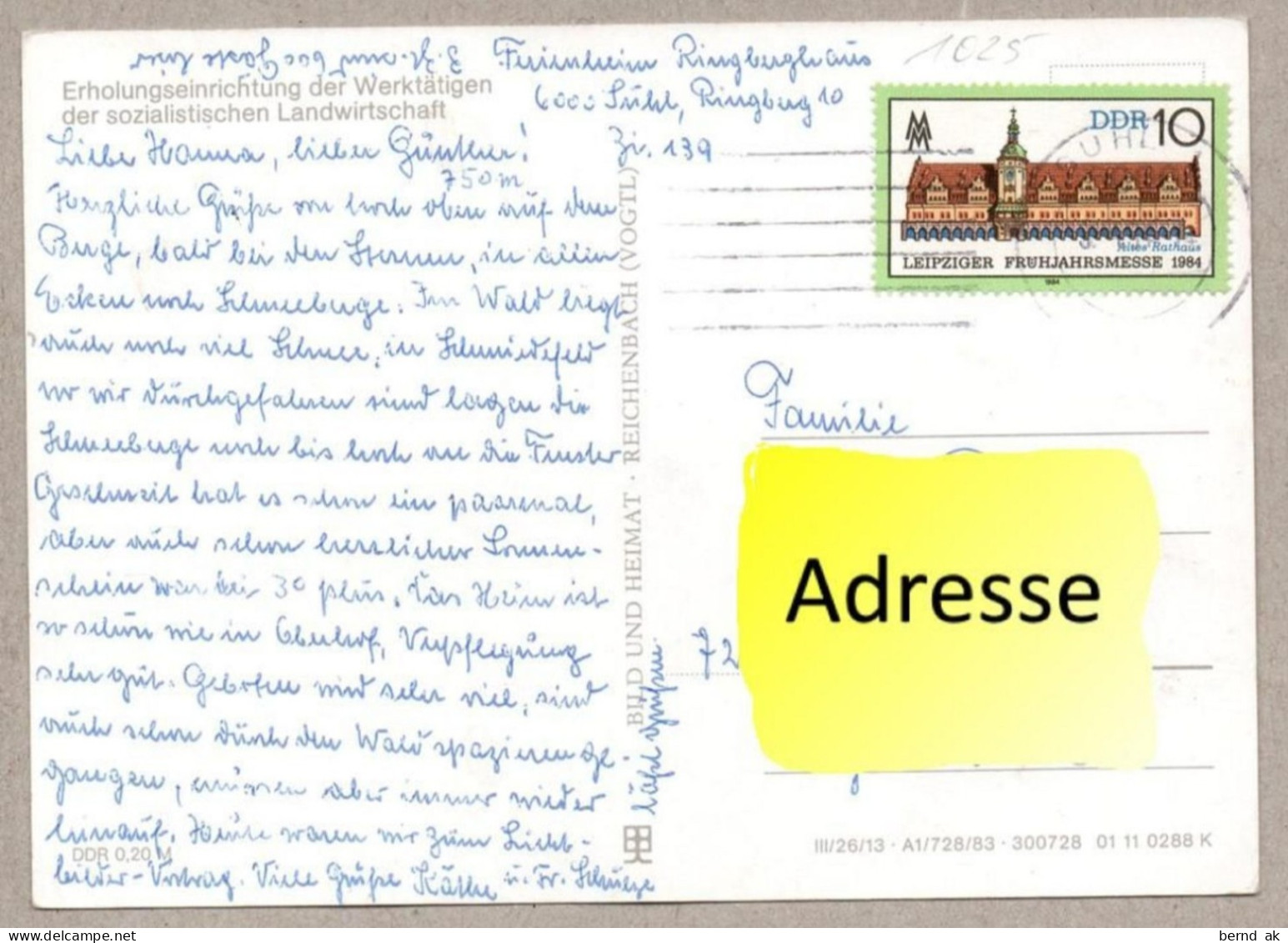 029#  BRD - 6 Color- AK: Suhl - Waffenmuseum, Rathaus, Warenhaus, Interhotel (alle Karten im Bild)