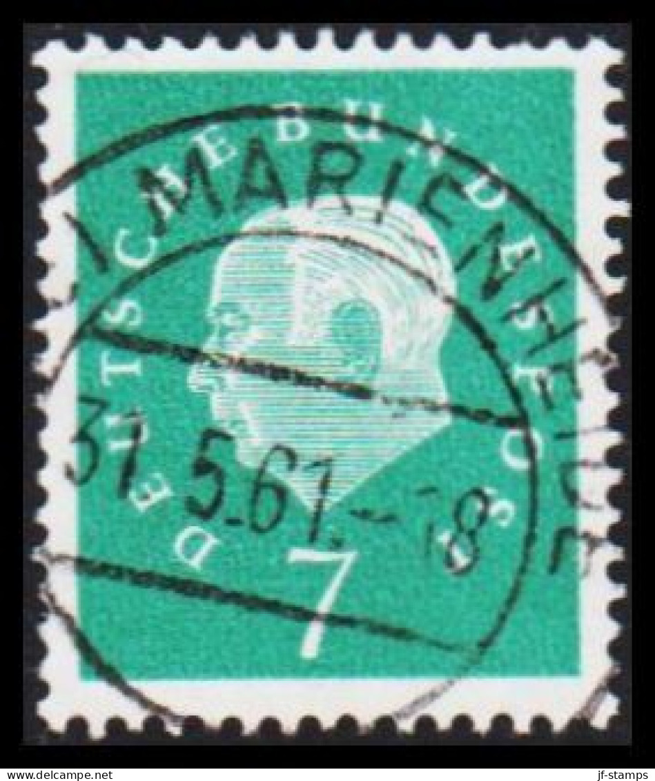 1959. DEUTSCHE BUNDESPOST. OHeuss 7 Pf With Luxus Cancel MARIENHEIDE 31.5.61.  (Michel 302) - JF545117 - Oblitérés