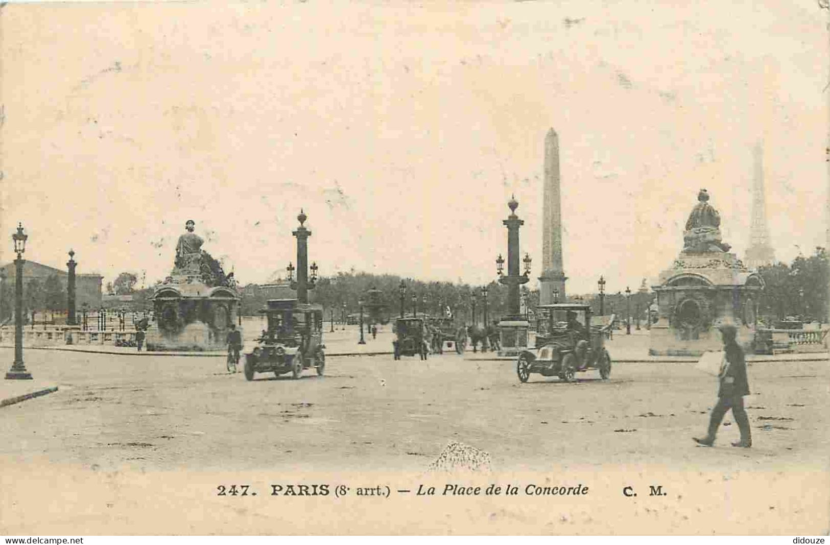 75 - Paris - Place De La Concorde - Animée - Automobiles - Correspondance - CPA - Voir Scans Recto-Verso - Plazas