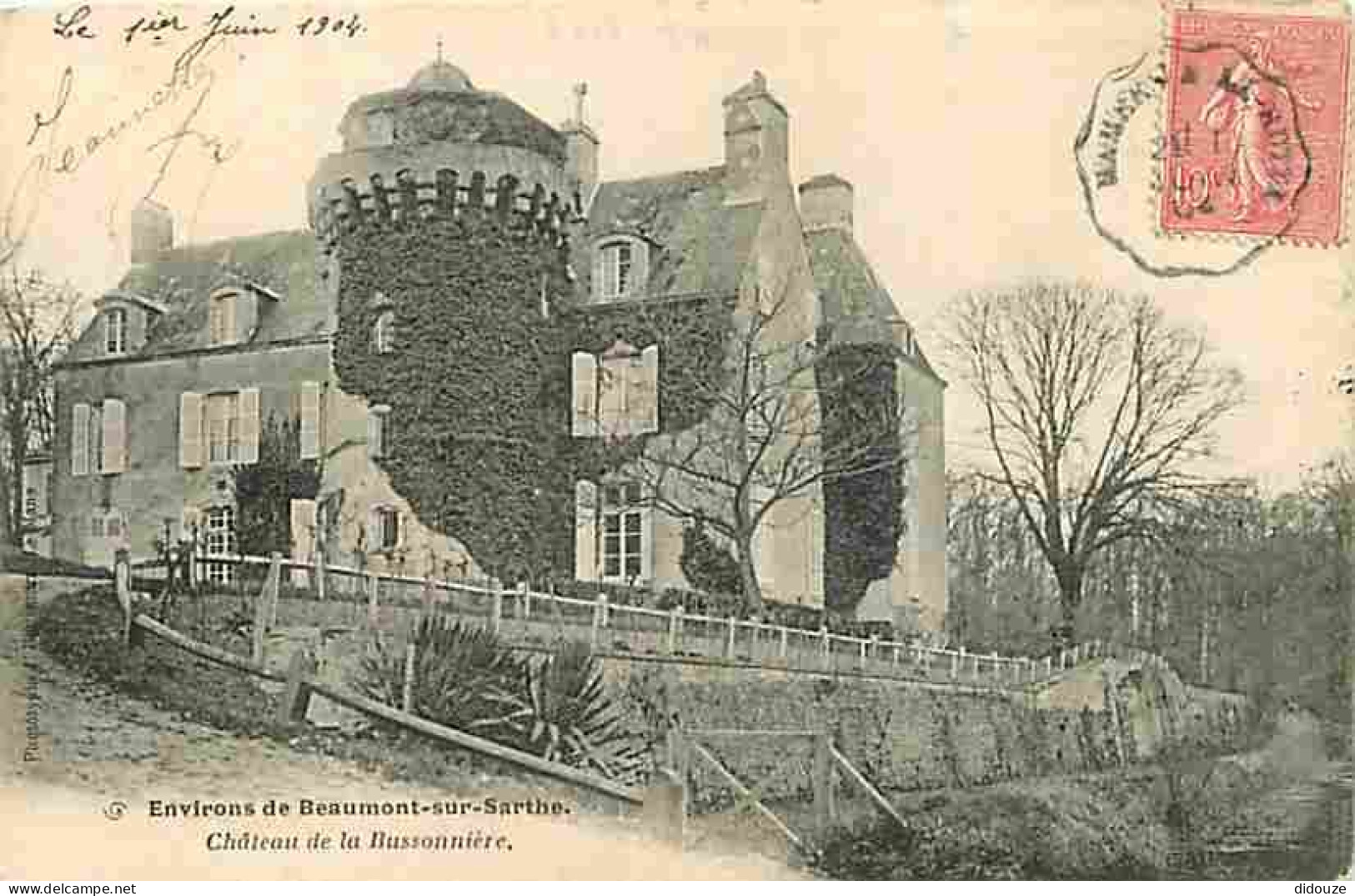 72 - Beaumont Sur Sarthe - Château De La Bussonnière Aux Environs De Beaumont Sur Sarthe - Correspondance - Oblitération - Beaumont Sur Sarthe