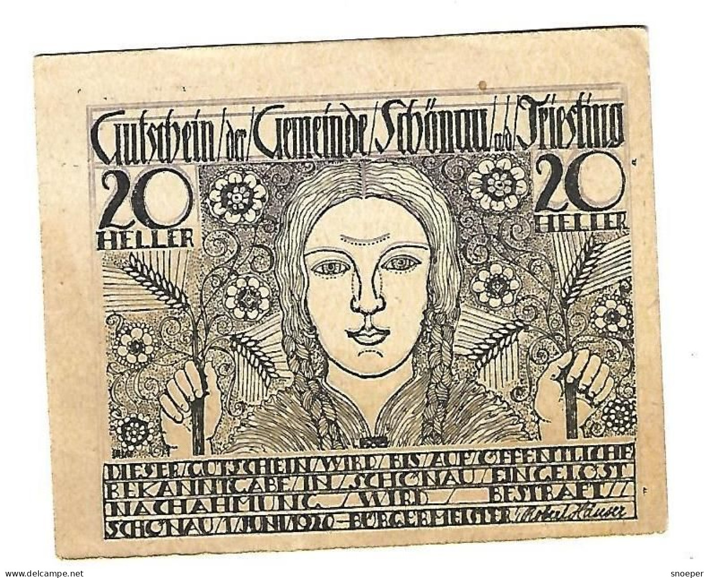 **Austria Notgeld   Schonau  A/d Triesting 20 Heller   965 - Autriche