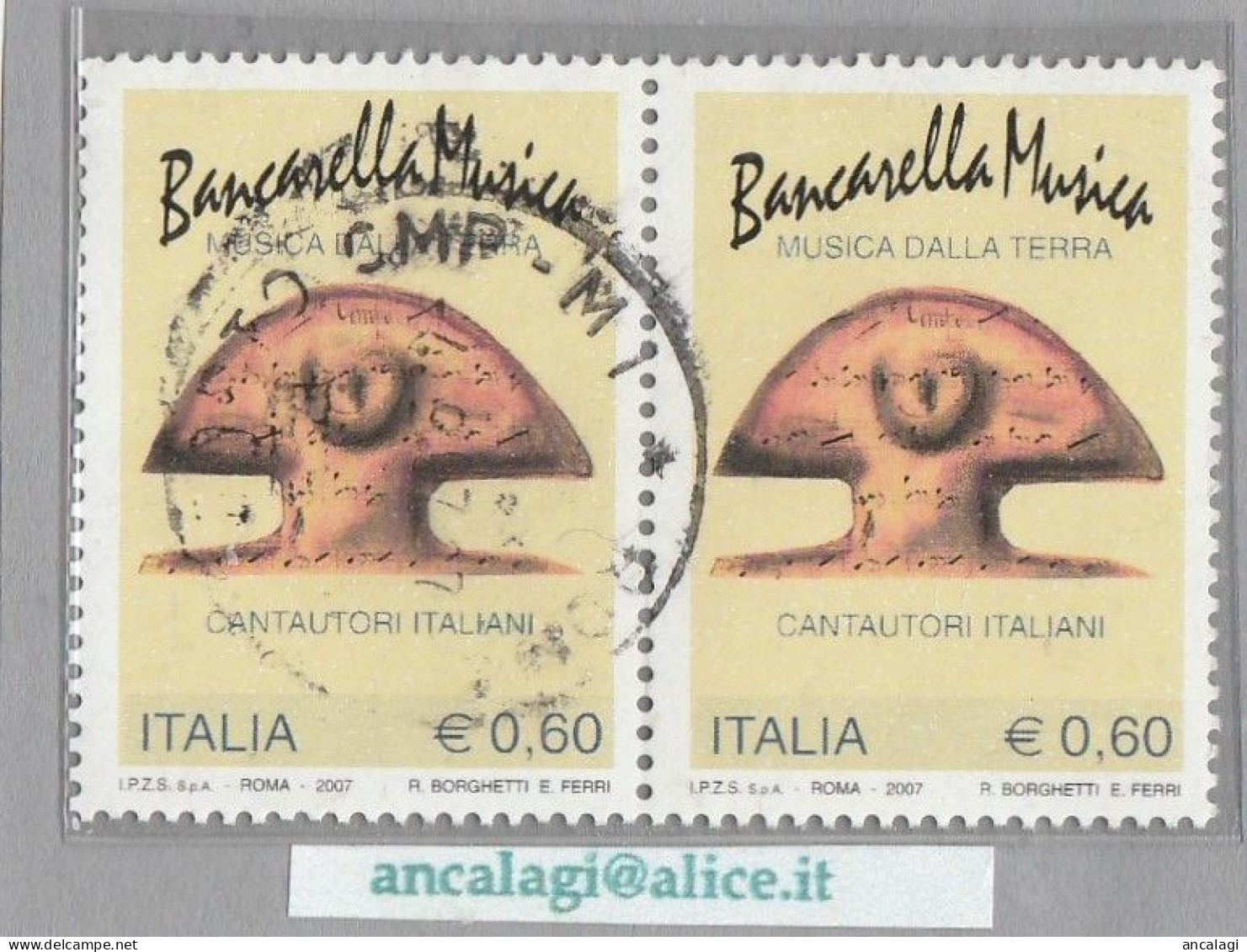 USATI ITALIA 2007 - Ref.1058A "BANCARELLA MUSICA" 1 Val. In Coppia - - 2001-10: Usati