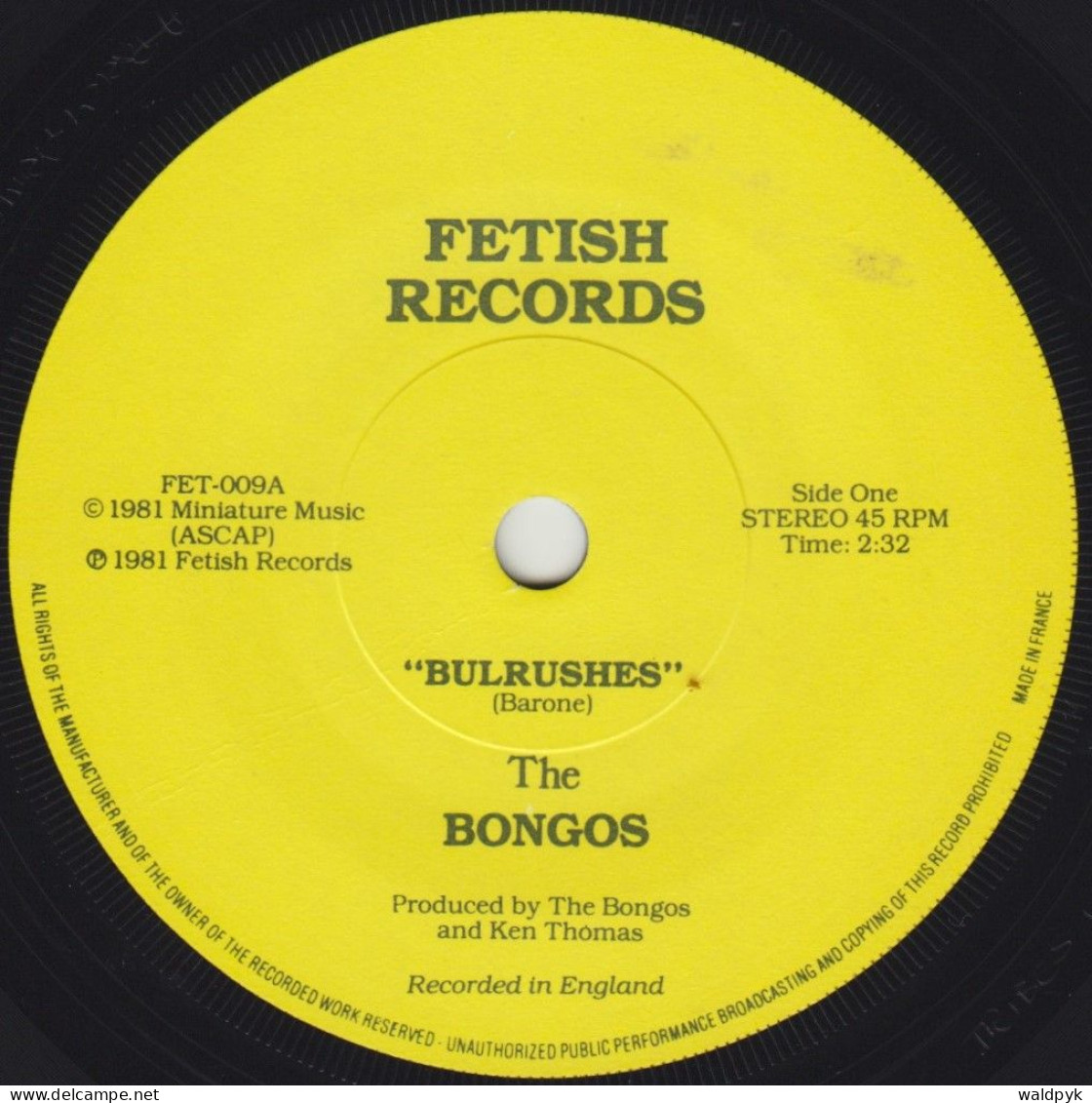 THE BONGOS - The Bulrushes - Other - English Music