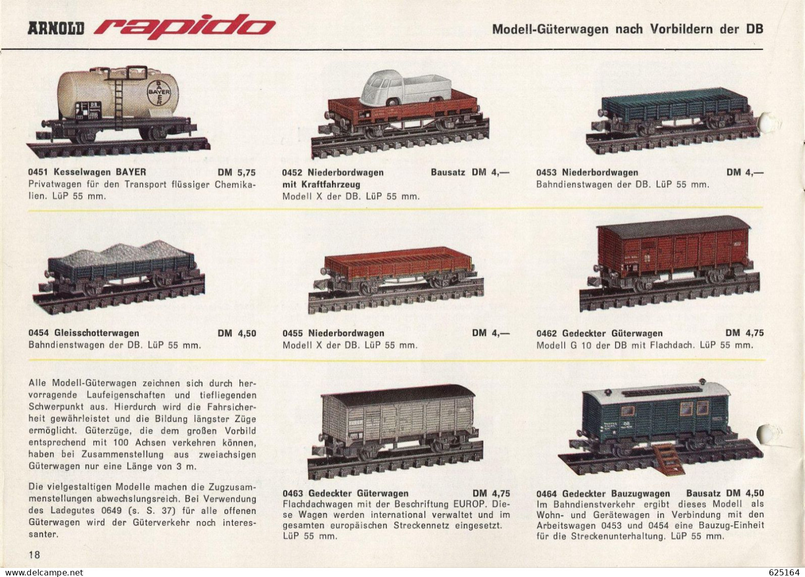 Catalogue ARNOLD RAPIDO 1965/66 Modellbahnkaalog Spur N 9mm Maßstab 1:160 - Deutsch