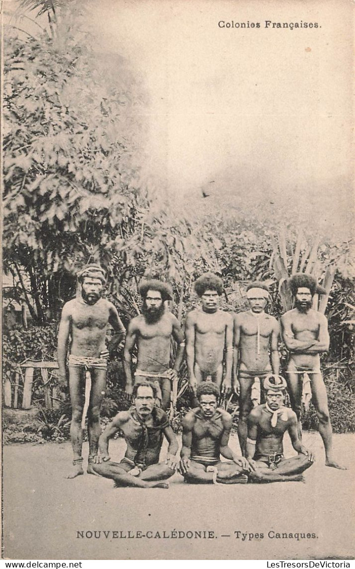 NOUVELLE CALEDONIE - Types Canaques - Colonies Françaises - Animé - Carte Postale Ancienne - Nouvelle-Calédonie