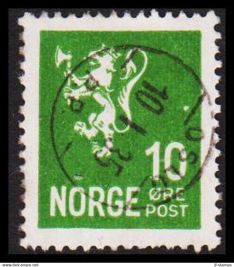 1926. NORGE. New Liontype.__ 10 øre Green. Fine Small Cancel OSLO P.P. 10 1 35. (Michel 120) - JF545159 - Used Stamps