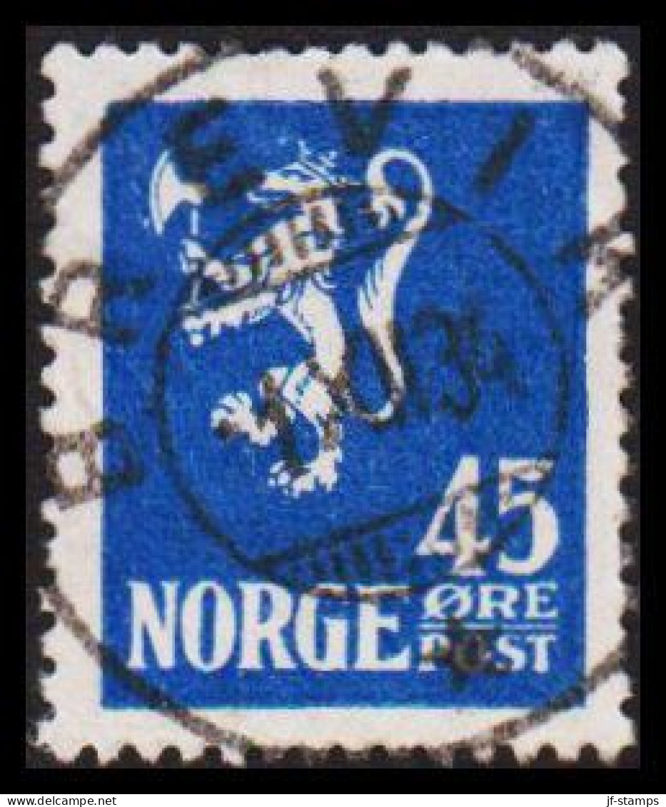 1923. NORGE. Lion-type 45 øre. With Luxus Cancel BREVIK1. XII 34. (Michel 108) - JF545162 - Oblitérés