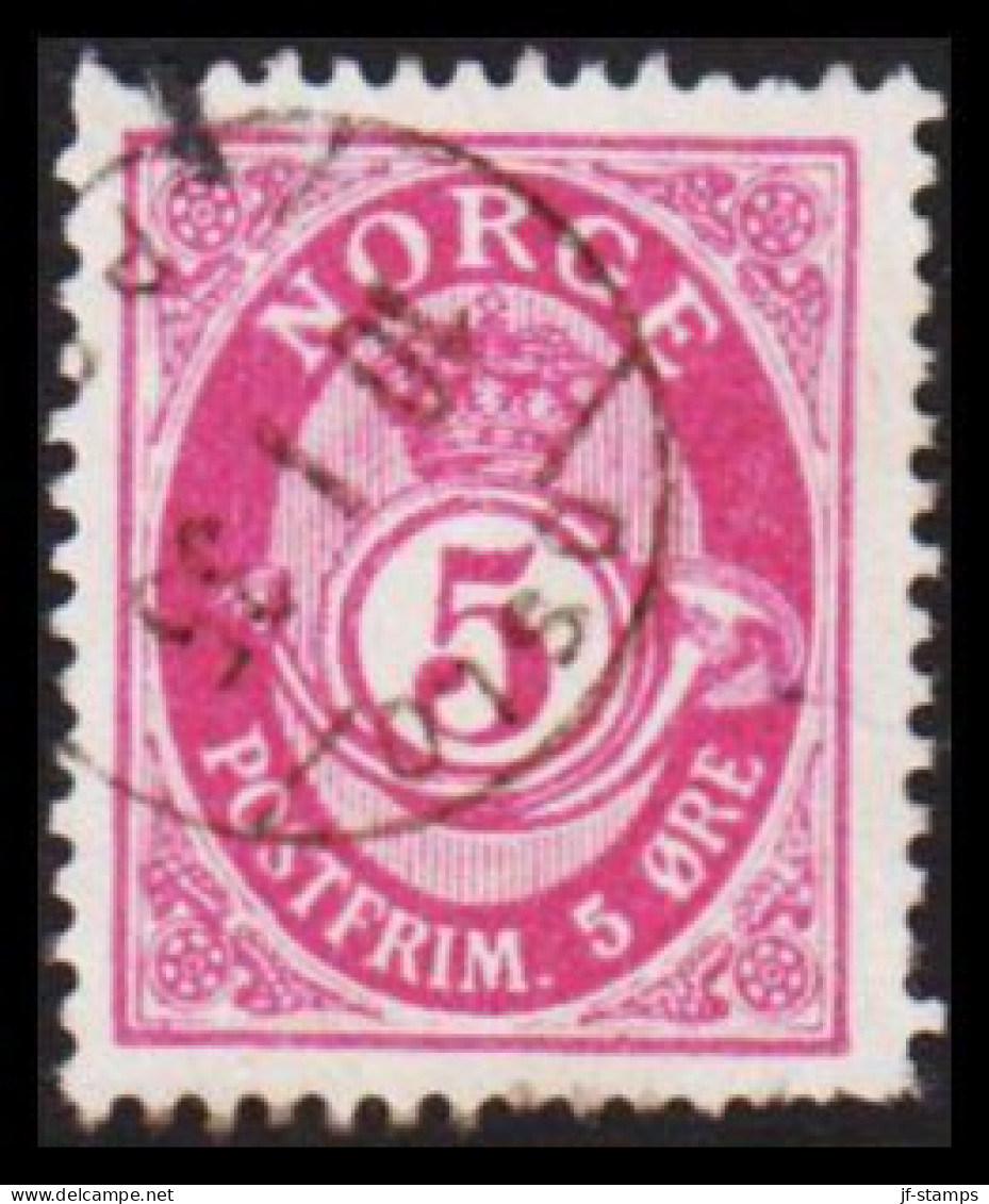 1935. NORGE. 5 øre Posthorn With Fine Small Cancel OSLO 10 1 35 P.P. (Michel 96 ) - JF545163 - Gebraucht