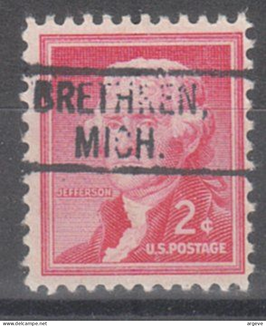 USA Precancel Vorausentwertungen Preo Locals Michigan, Brethren 802 - Precancels