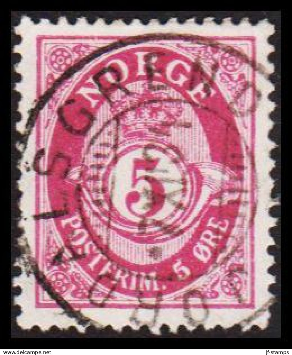 1934. NORGE. 5 øre Posthorn With LUXUS Cancel JORDALS GREND 7 XI 34. (Michel 96 ) - JF545165 - Gebruikt