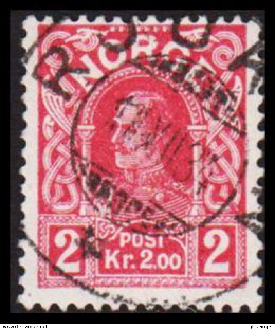 1915. NORGE. . Haakon. Smooth Background. Die C. 2 Kr. Red. With Beautiful Cancel RJUKAN 11. X... (Michel 91) - JF545166 - Oblitérés