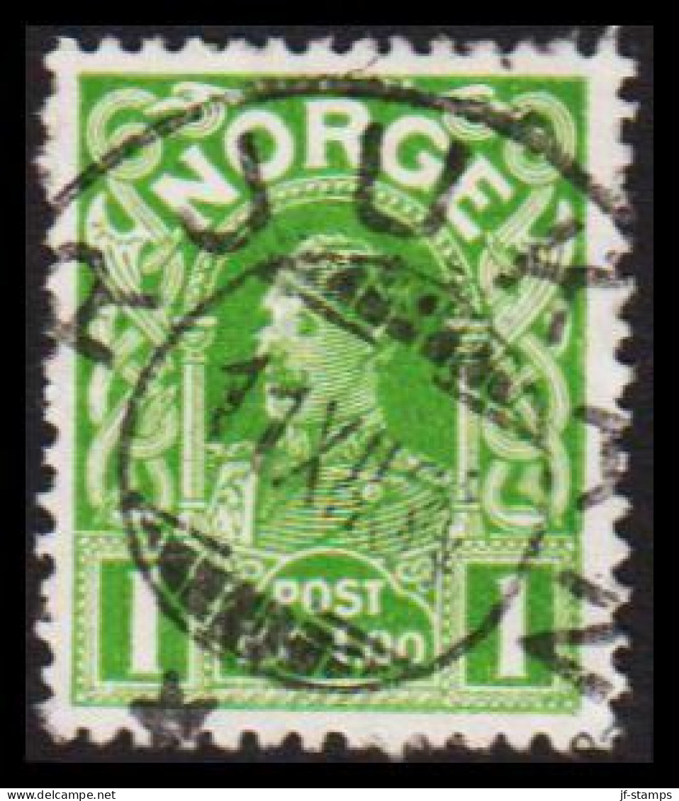 1934. NORGE. Haakon. Smooth Background. 1 Kr. LUXUS Cancelled RJUKAN 11 XII 34. (Michel 89b) - JF545168 - Gebraucht