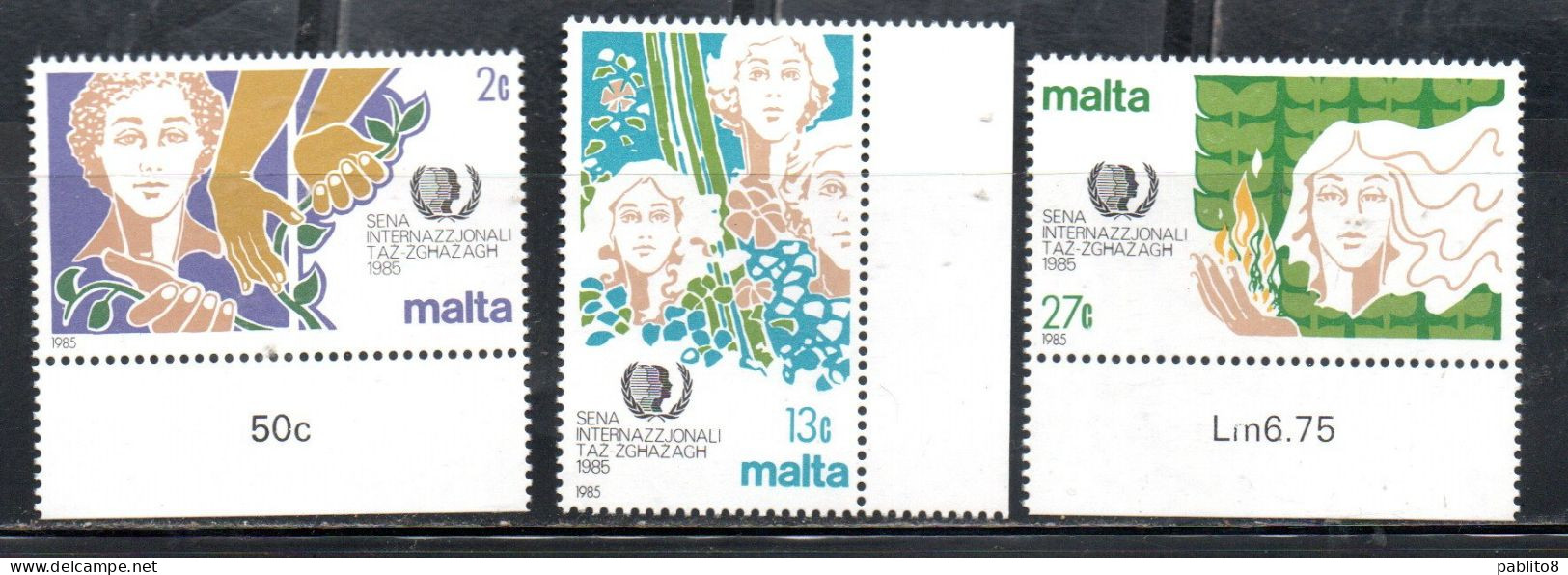 MALTA 1985 INTERNATIONAL YOUTH YEAR ANNO INTERNAZIONALE DELLA GIOVENTÙ COMPLETE SET SERIE COMPLETA MNH - Malta