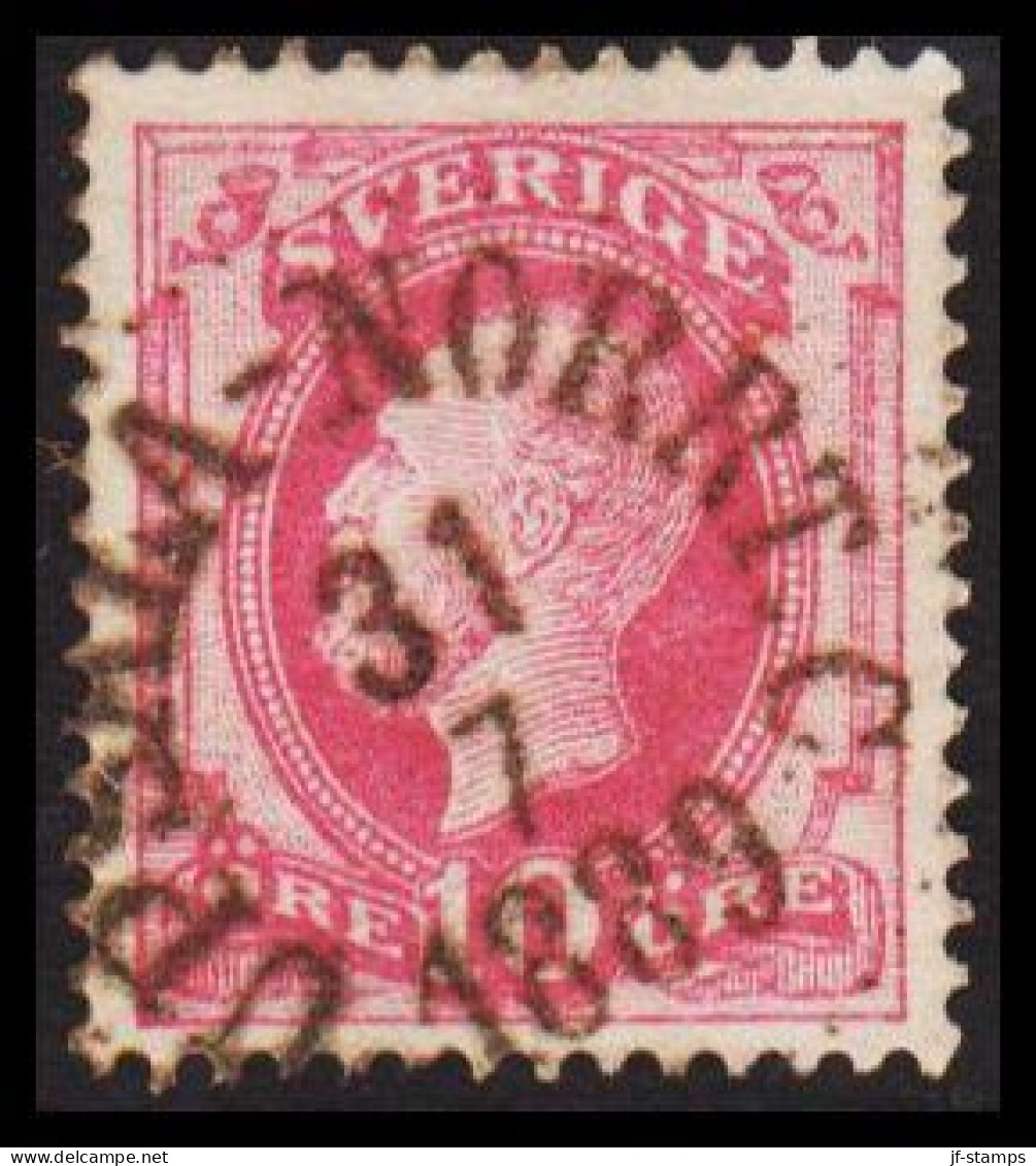 UPPSALA  NORRT.C. 31 7 1889. LUXUS RAILROAD Cancel On 1886. Oscar II. Post Horn On Back. 10 ör... (Michel 38) - JF545176 - Usati