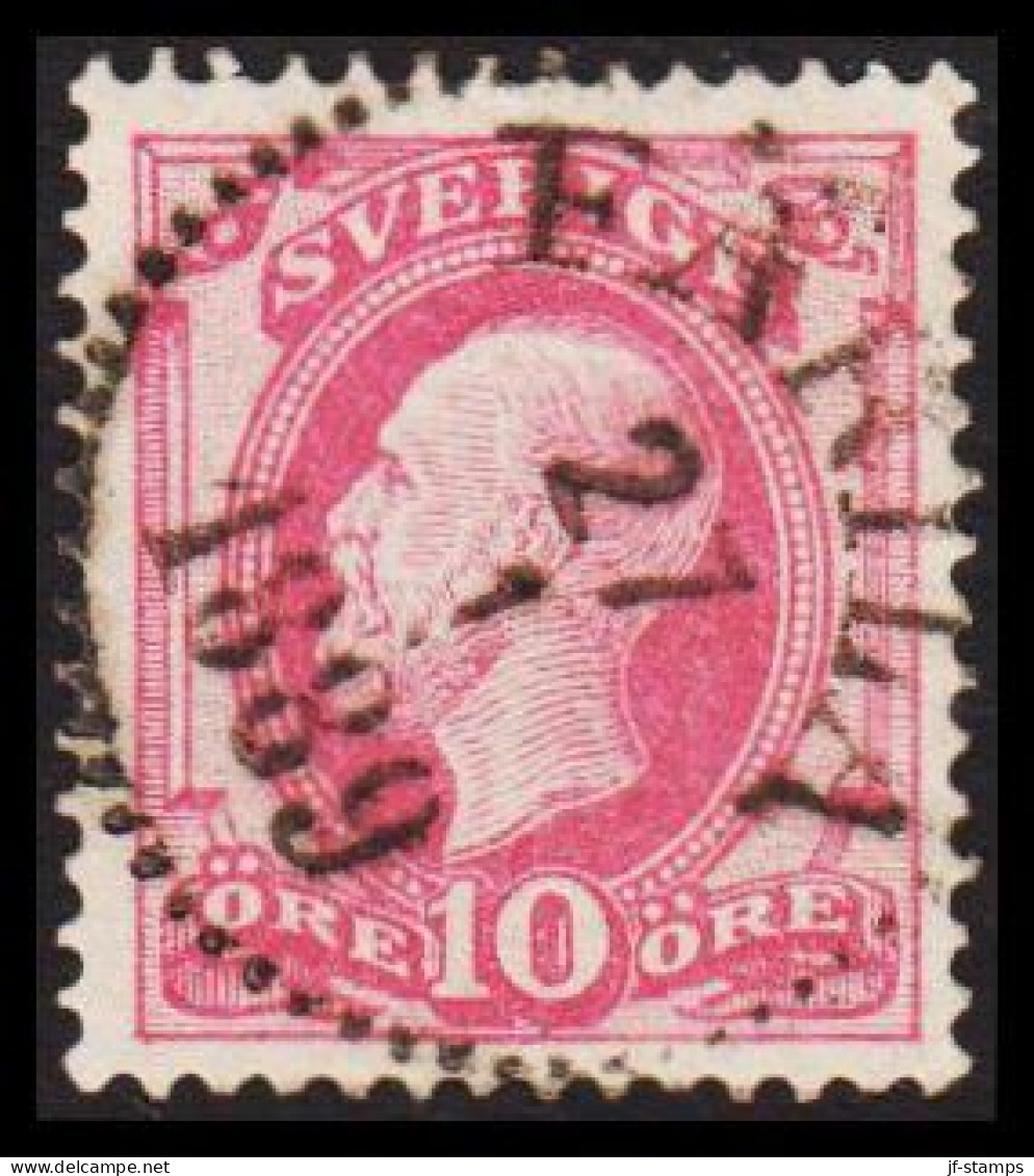 FARILA 27 1 1889. FINE Cancel On 1886. Oscar II. Post Horn On Back. 10 öre Rose. (Michel 38) - JF545179 - Oblitérés