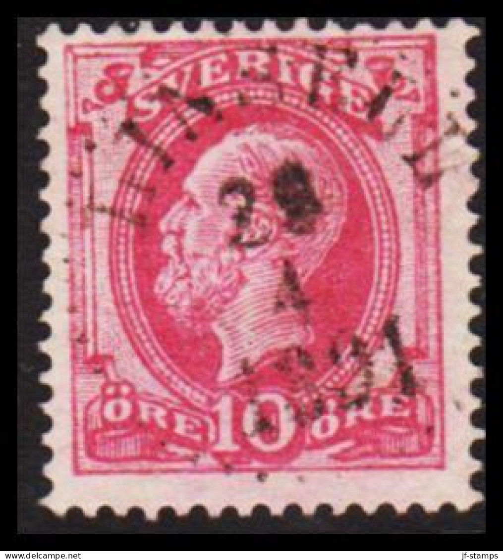 LINSELL 29 4 1891. LUXUS Cancel On 1886. Oscar II. Post Horn On Back. 10 öre Rose. (Michel 38) - JF545181 - Usados