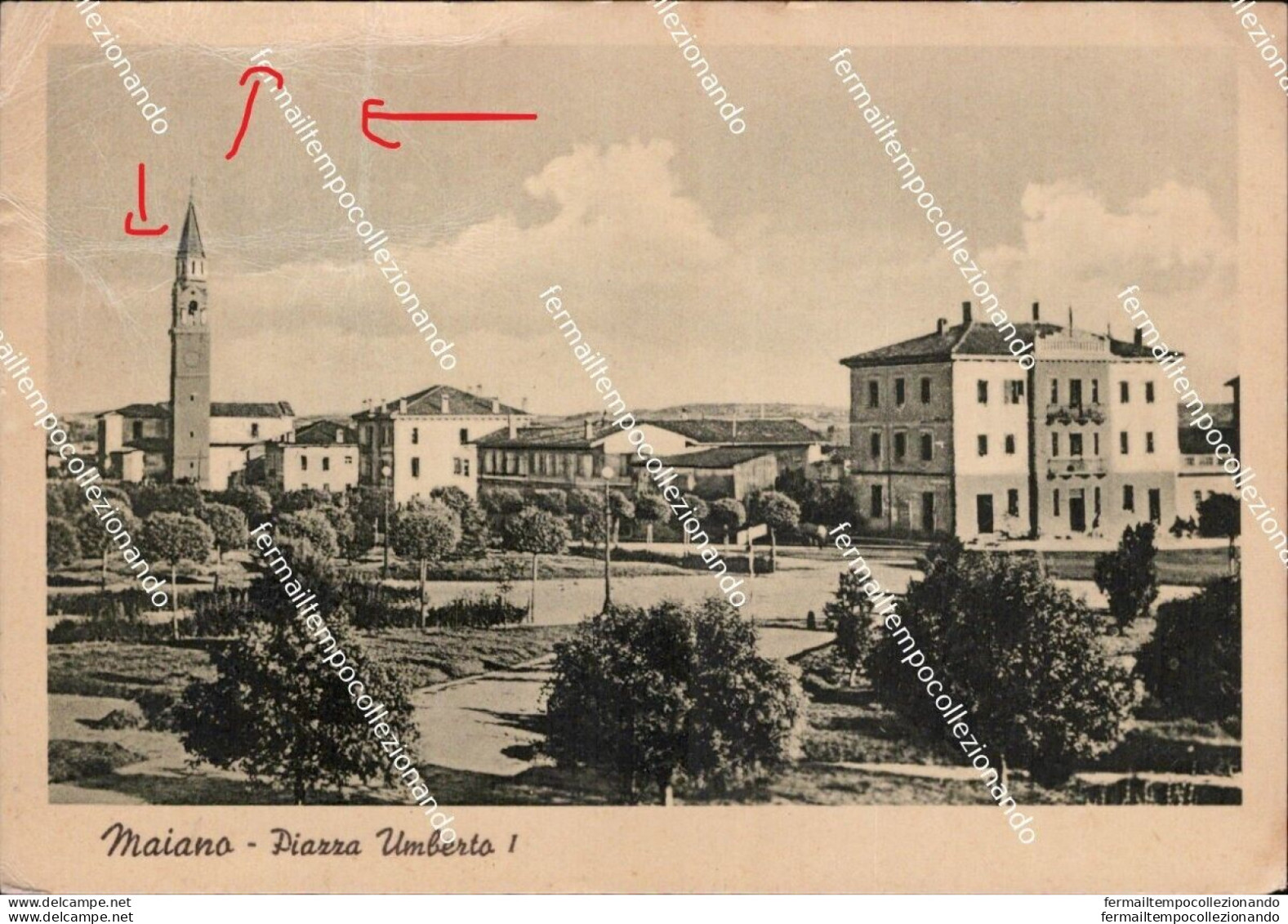 Bl694 Cartolina Moiano Piazza Umberto I  Provincia Di Udine Friuli - Udine