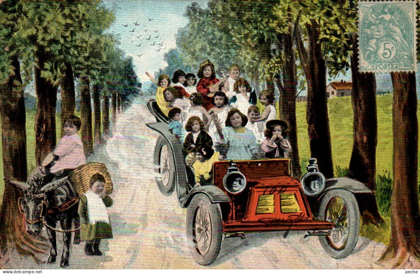 N°482 W -cpa Illustrateur -voiture Avec Enfants- - Bébés