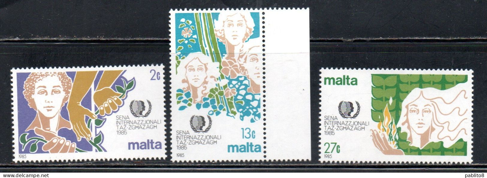 MALTA 1985 INTERNATIONAL YOUTH YEAR ANNO INTERNAZIONALE DELLA GIOVENTÙ COMPLETE SET SERIE COMPLETA MNH - Malta
