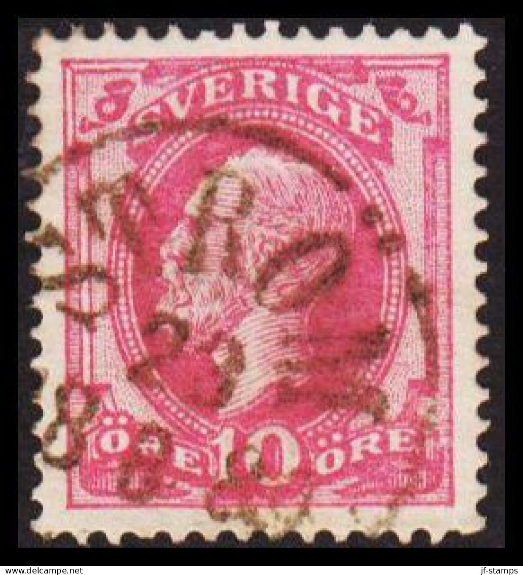 STRÖM 23 8 1889. FINE Cancel On 1886. Oscar II. Post Horn On Back. 10 öre Rose. (Michel 38) - JF545185 - Used Stamps