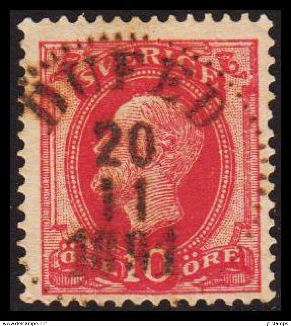 DUFED 20 11 1891. LUXUS Cancel On 1886. Oscar II. Post Horn On Back. 10 öre Rose. (Michel 38) - JF545188 - Gebraucht