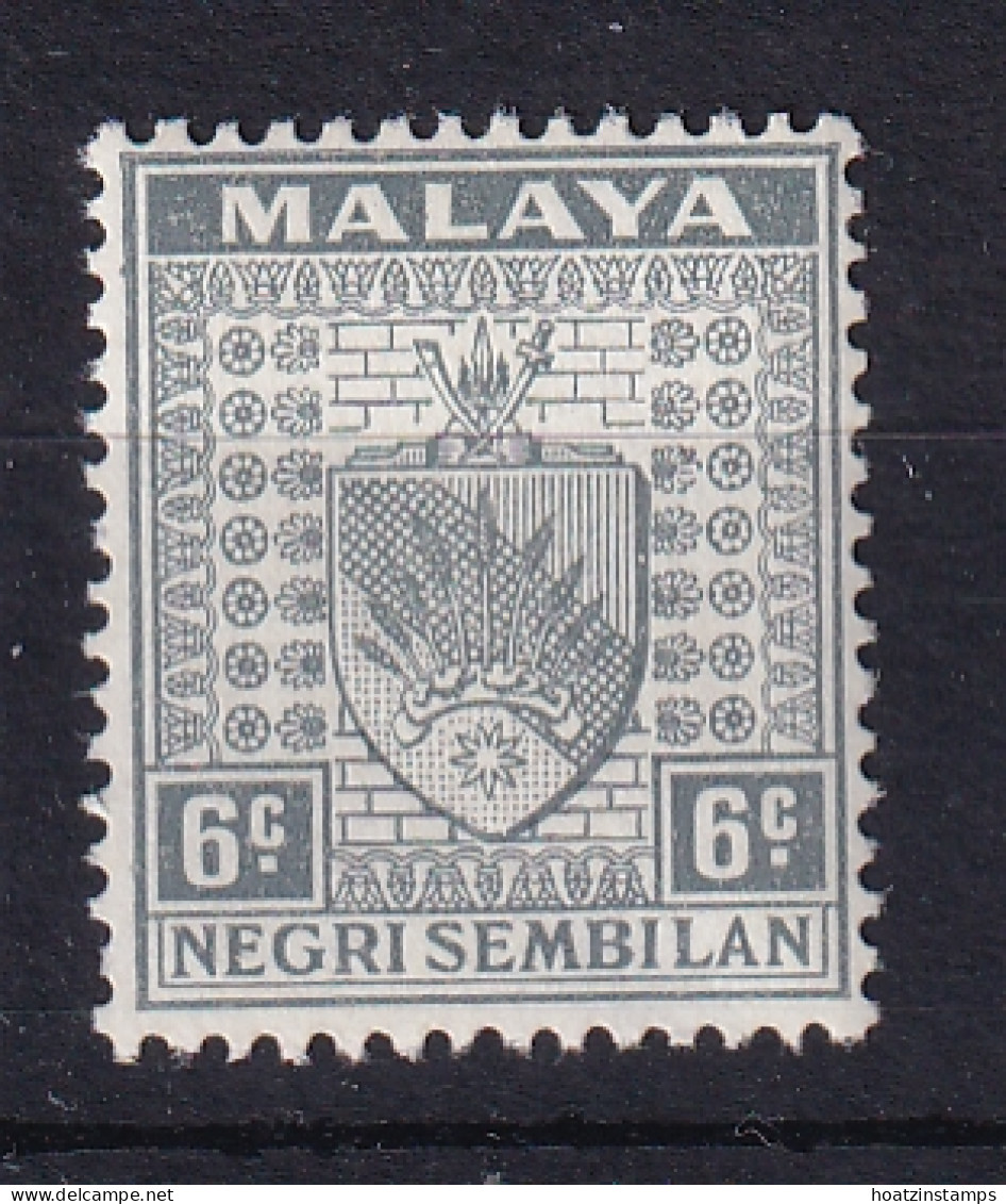 Negri Sembilan: 1935/41   Arms     SG28    6c   Grey    MNH - Negri Sembilan